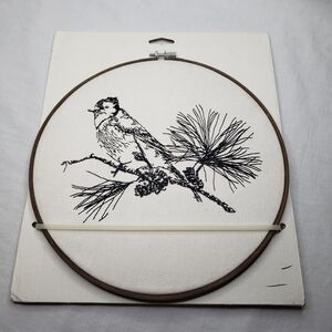 Target Embroidered Winter Bird Wall Art Fir Tree